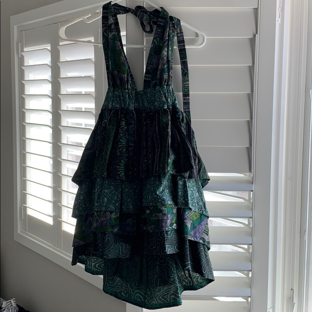 Green later we mini dress